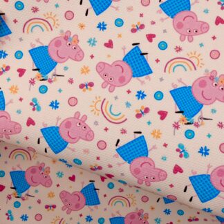 Pink Piggie 006 Canvas Fabric