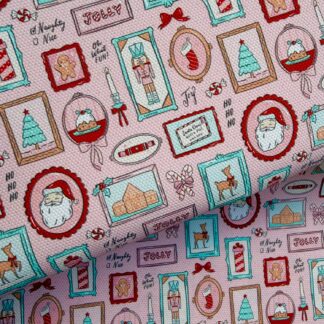 Pink Christmas 004 Canvas Fabric Sheet