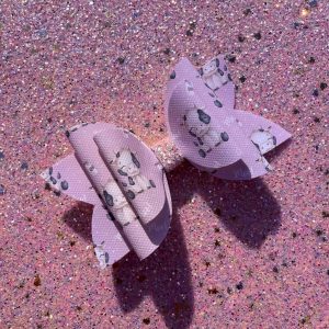 Cute Pink Cow Handmade Hair Bow