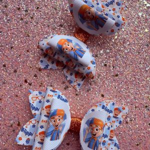 Orange Bow Tie Guy Pair Of Handmade Hair Bows
