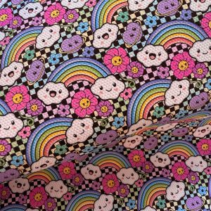 Groovy Rainbow Canvas Fabric Sheet A4 280gsm