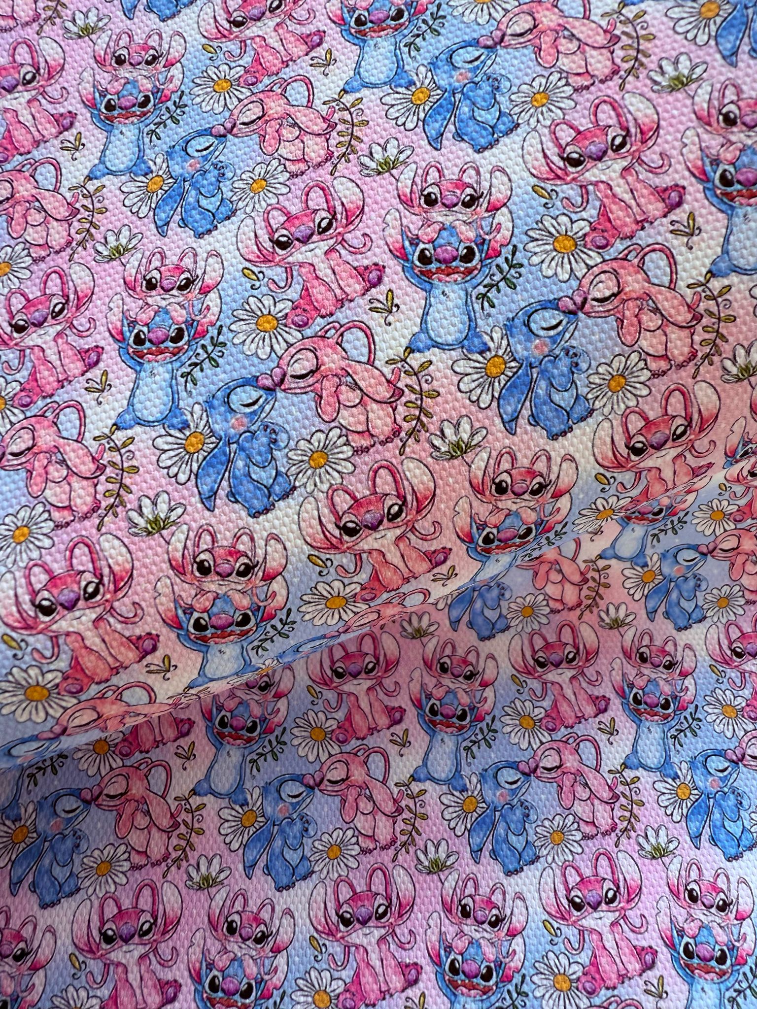 Pink & Blue Alien Canvas Fabric Sheet A4 280gsm