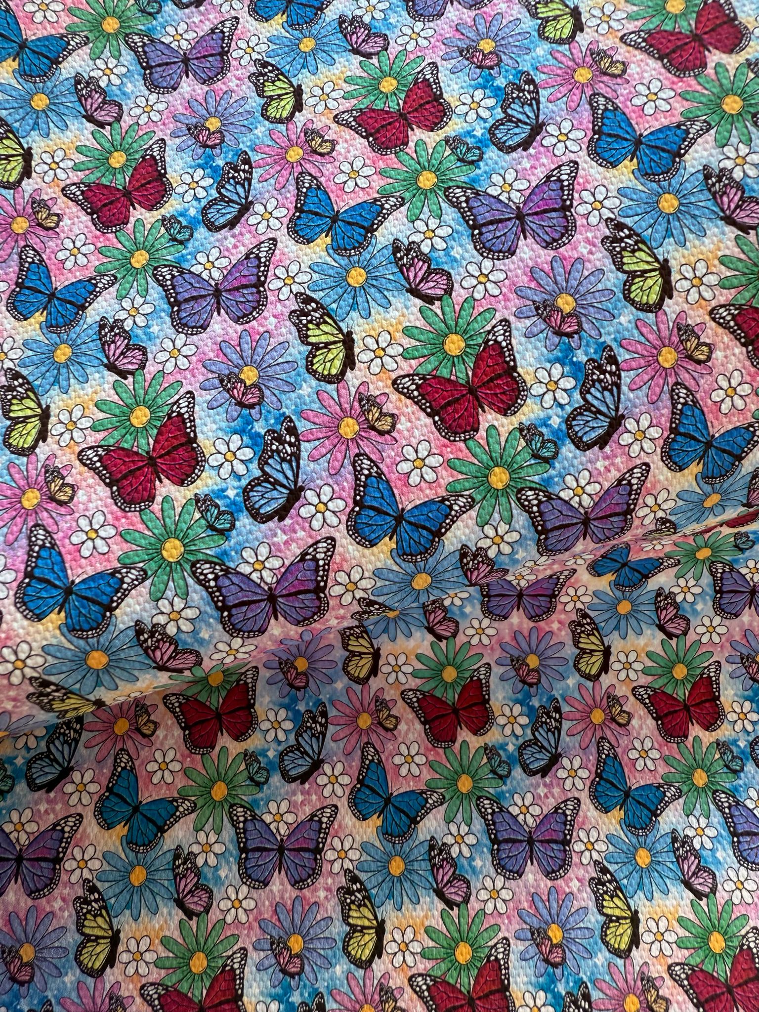 Butterflies & Flowers 004 Canvas Fabric Sheet A4 280gsm