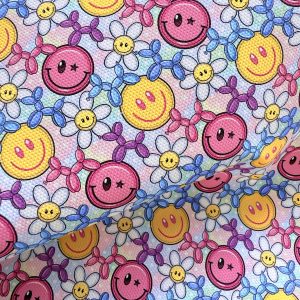 Smiley Balloon Dogs Canvas Fabric Sheet A4 280gsm