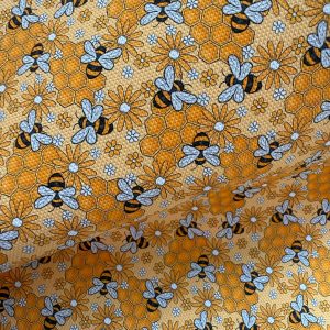 Bee Floral Canvas Fabric Sheet A4 280gsm