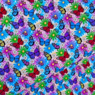 Butterflies & Flowers 004 Canvas Fabric Sheet