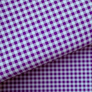 Purple Gingham School Colours Canvas Fabric Sheet