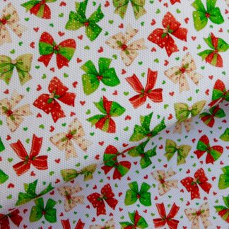 Christmas Bows 004 Canvas Fabric Sheet