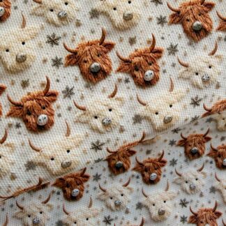 Winter Cows 001 Canvas Fabric Sheet