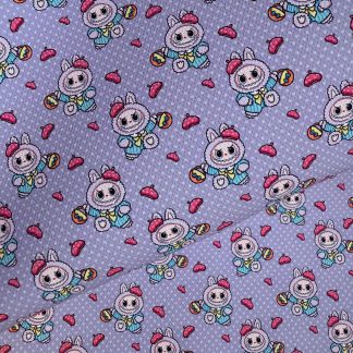 Labubu Canvas Fabric Sheet A4 280gsm