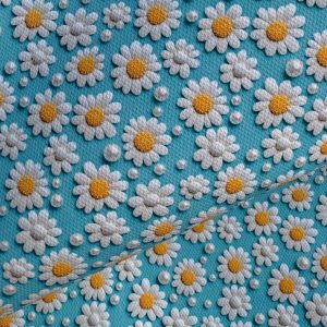 3D Effect Daisy Canvas Fabric Sheet A4 280gsm