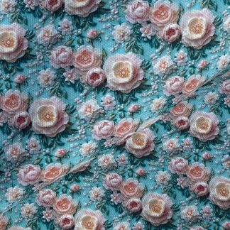 3D Effect Beautiful Flowers Canvas Fabric Sheet