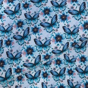 Butterflies & Flowers 001 Canvas Fabric Sheet A4 280gsm