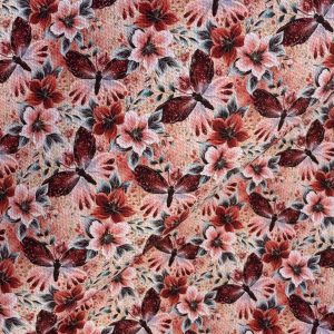 Butterflies & Flowers 002 Canvas Fabric Sheet A4 280gsm