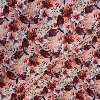 Butterflies & Flowers 002 Canvas Fabric Sheet