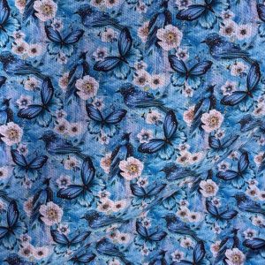 Butterflies & Flowers 003 Canvas Fabric Sheet A4 280gsm