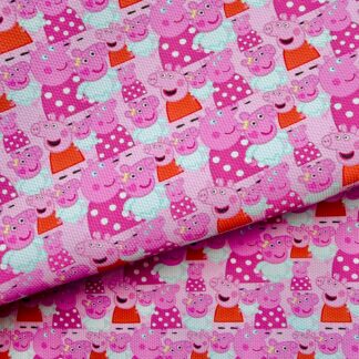 Pink Piggie 004 Canvas Fabric Sheet