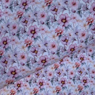 Pink Floral Canvas Fabric Sheet A4 280gsm