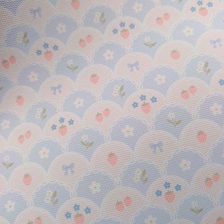 Flowers & Strawberries 003 Canvas Fabric Sheet