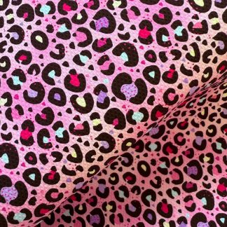 Funky Pink Animal Print Canvas Fabric Sheet A4 280gsm