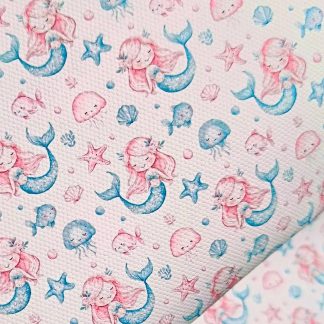 Mermaids 001 Canvas Fabric Sheet A4