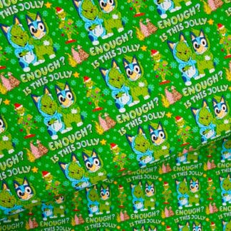Christmas Grinch X Blue Dog 001 Canvas Fabric Sheet