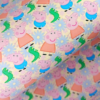 Pink Piggie 008 Canvas Fabric Sheet