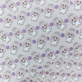 Fuzzy Monsters 002 Canvas Fabric Sheet A4 280gsm