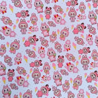 Fuzzy Monsters 009 Canvas Fabric Sheet