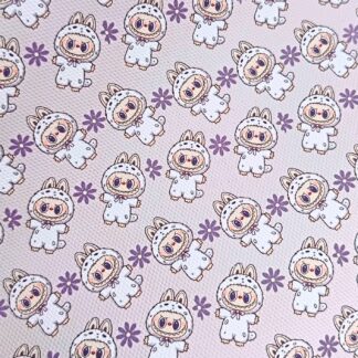 Fuzzy Monsters 002 Canvas Fabric Sheet