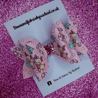 Pink Christmas 001 Hair Bow