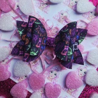 Neon Halloween Hair Bow