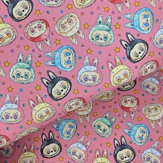 Fuzzy Monsters 008 Canvas Fabric Sheet A4 280gsm