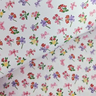 Floral Bows 003 Canvas Fabric Sheet A4 280gsm