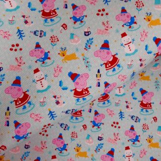 Piggie Christmas 001 Canvas Fabric Sheet