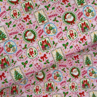 Pink Christmas 015 Canvas Fabric Sheet
