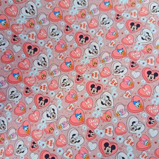 Disney Valentines 009 Canvas Fabric Sheet