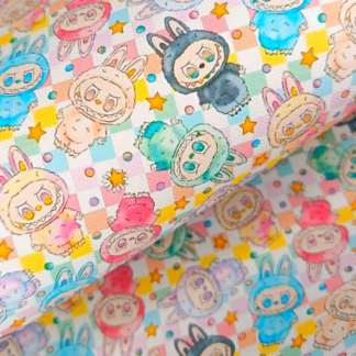 Fuzzy Monsters 011 Canvas Fabric Sheet