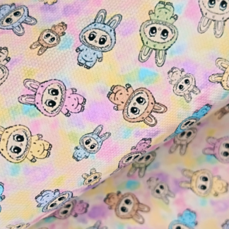 Fuzzy Monsters 012 Canvas Fabric Sheet