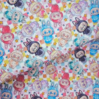 Fuzzy Monsters 011 Canvas Fabric Sheet A4