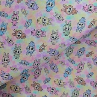Fuzzy Monsters 012 Canvas Fabric Sheet A4