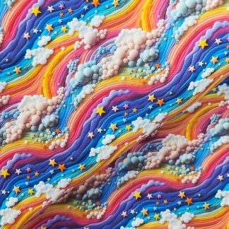 Rainbow 006 Canvas Fabric Sheet A4