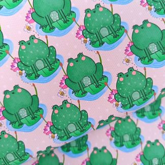 Frogs 001 Canvas Fabric Sheet A4