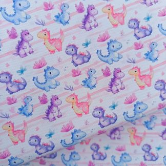 Dino 002 Canvas Fabric Sheet A4