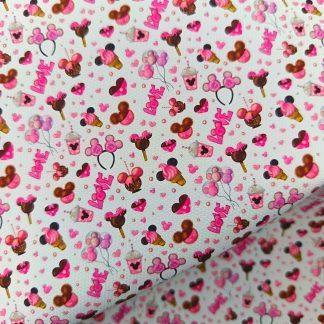 Disney Valentines 007 Canvas Fabric Sheet