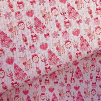 Pink Christmas 014 Canvas Fabric Sheet