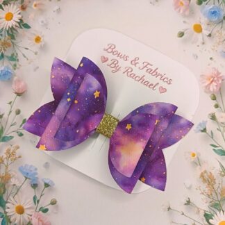 Purple Galaxy 002 Hair Bow