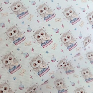 Wizard Owl 001 Canvas Fabric Sheet