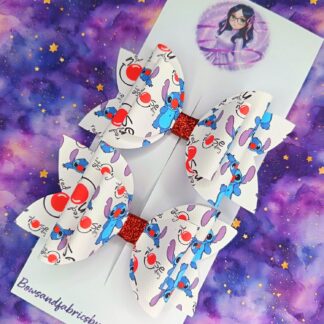 Red Nose Day Stitch Hair Bows