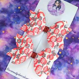 Red Nose Day Hair Bows